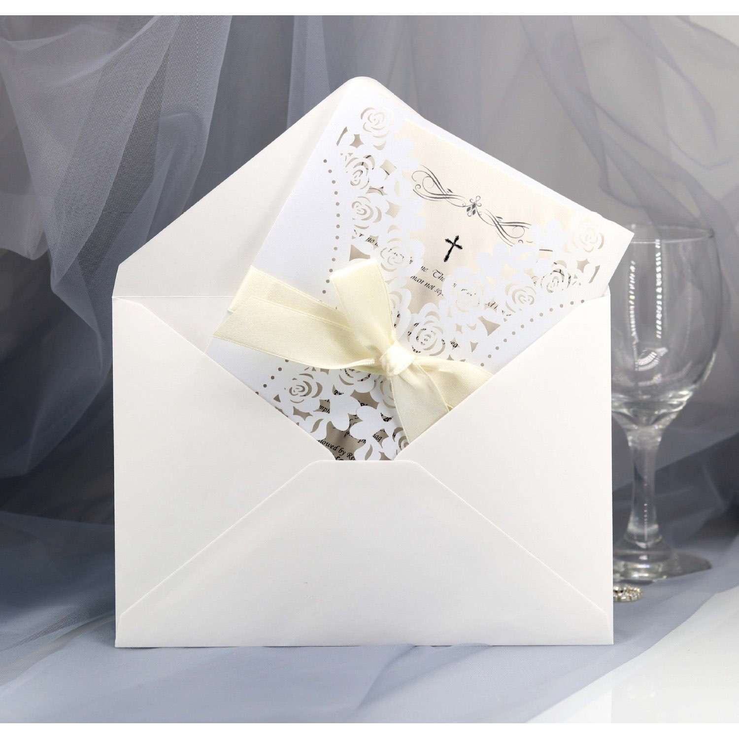 Rose Laser Business Invitation Card Wedding Invitations 
